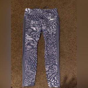 Nike Gray Leggings with White Dash Pattern